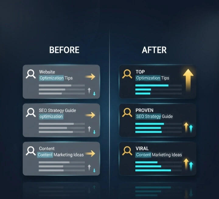 Local Keyword Integration – Before & After Before and after local keyword integration results showing improved visibility.