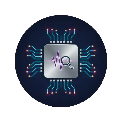 AI Search Ready Microchip Icon Microchip icon representing AI-ready structured setup.